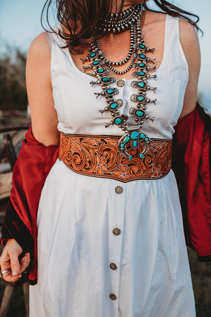 Tooled Leather Wait Belt by Western Skies Handmade Custom Accessories – WesternSkiesHandmade main image 3