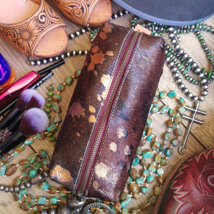 Travel Bag, Metallic Acid washed Cowhide