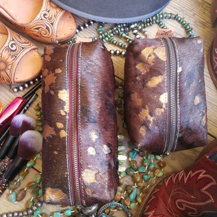 Travel Bag, Metallic Acid washed Cowhide