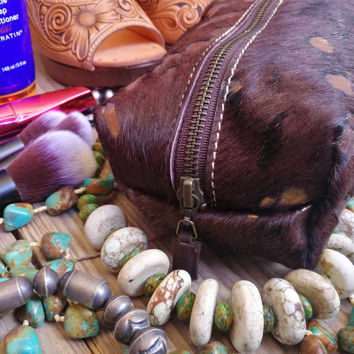 Travel Bag, Metallic Acid washed Cowhide