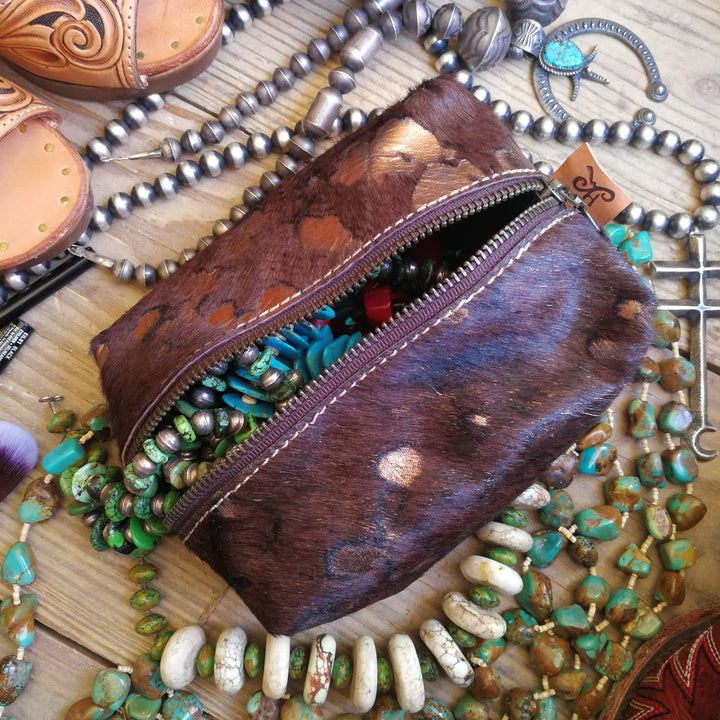 Travel Bag, Metallic Acid washed Cowhide