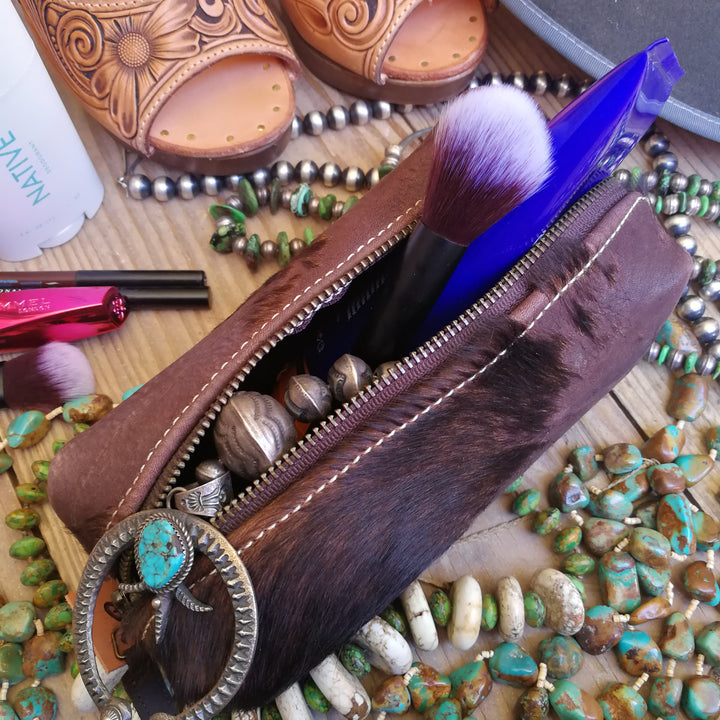 Small Travel Bag, Acid wash Cowhide
